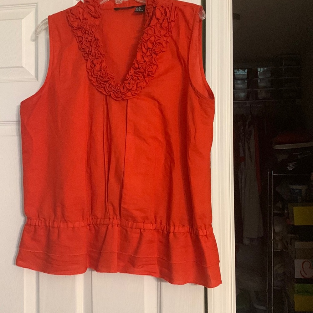 Linen blend top